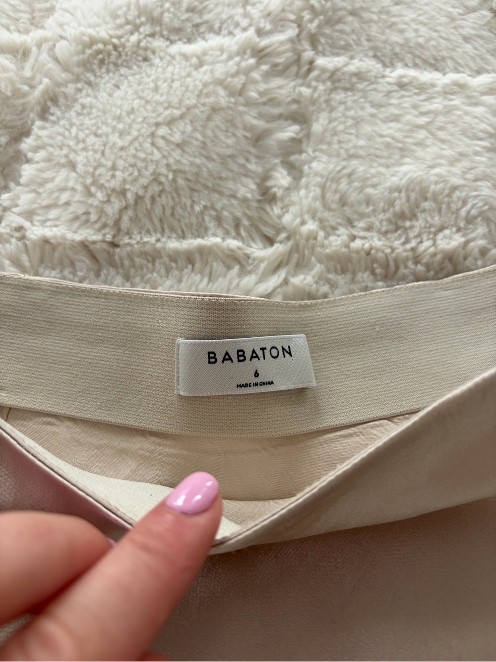 Babaton Satin A-Line Skirt in Light Cream - Picture 2 of 2